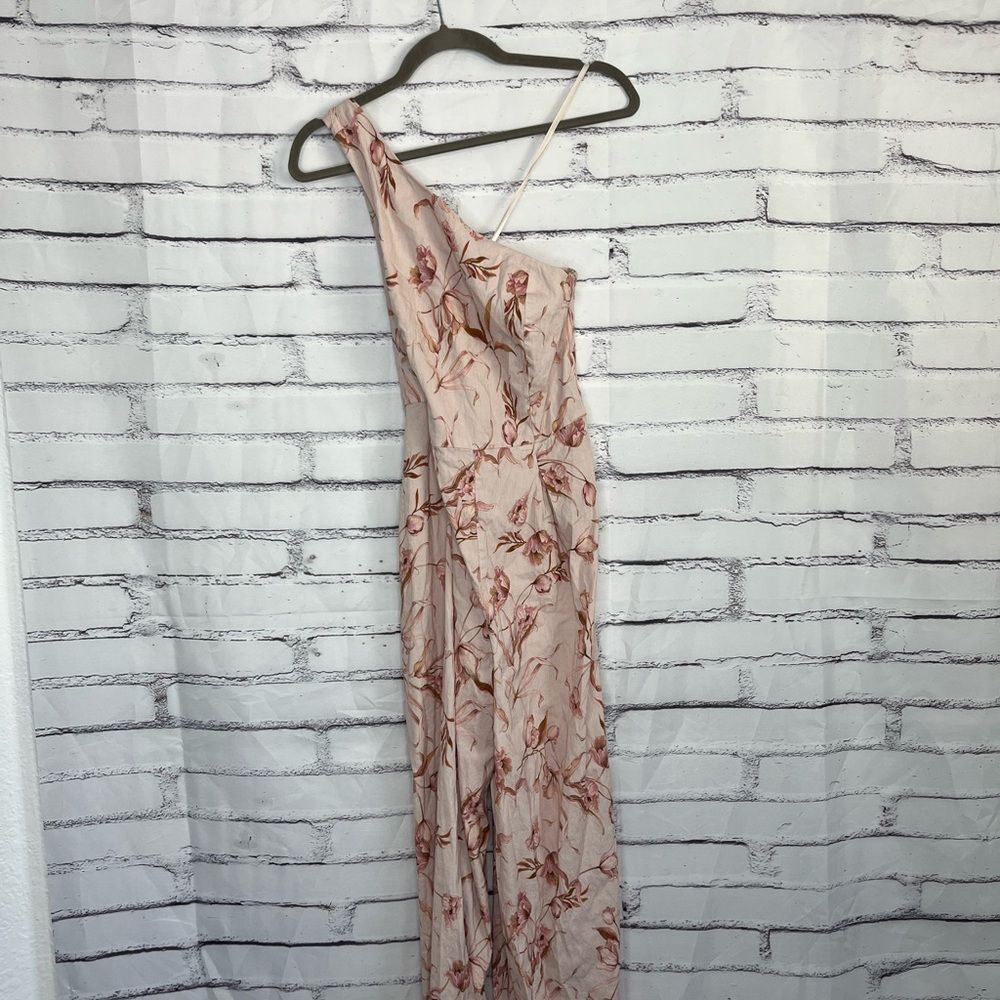 Antonio Melani Floral One Shoulder Wide Leg Romper Jumpsuit Women’s Size 4 Lux